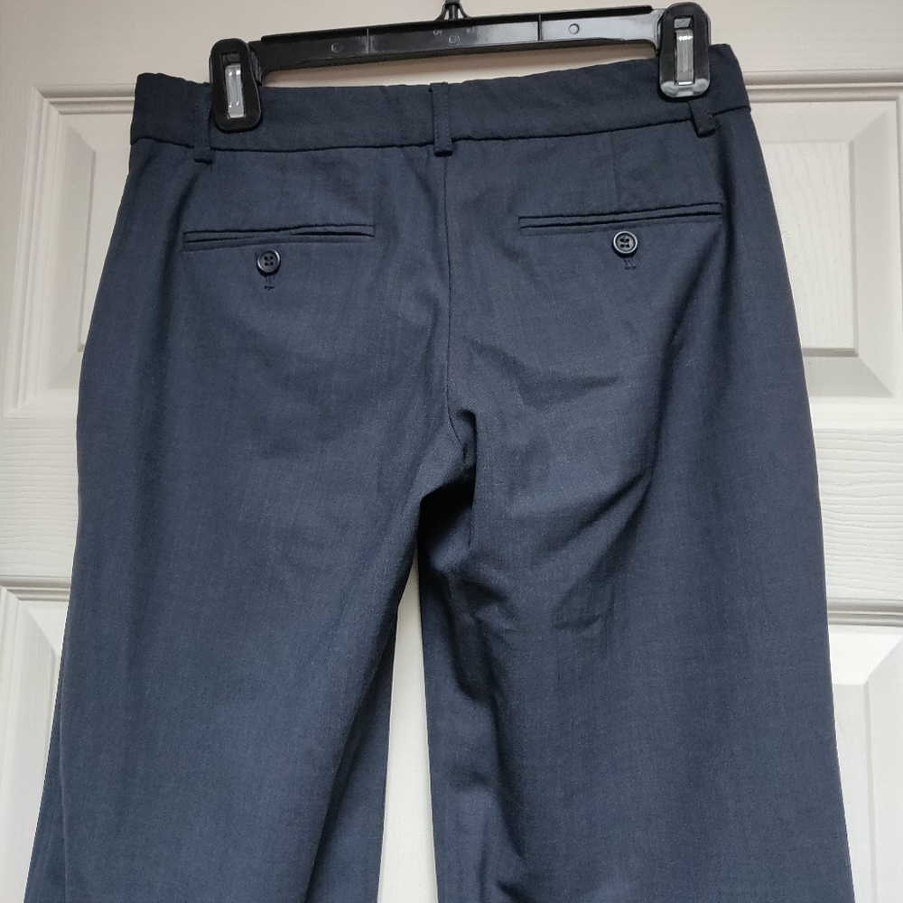 Theory Emery Tailored Flare Leg Wool Blend Dress Pants Navy Blue Size 0 - Picture 5 of 9